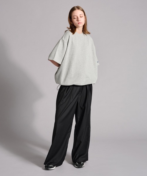 ヨーク ベルテッド 2タック ワイドトラウザー スラックスパンツ YOKE（ヨーク） ベルテッド 2タックワイドトラウザーズ フォグ