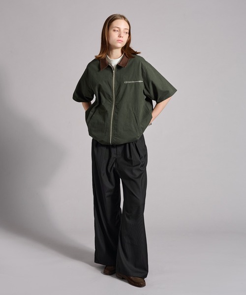 WETTEMPT スラックス L WETTEMPT スラックス 2 TUCK EASY STRIPE SLACKS /ツータック