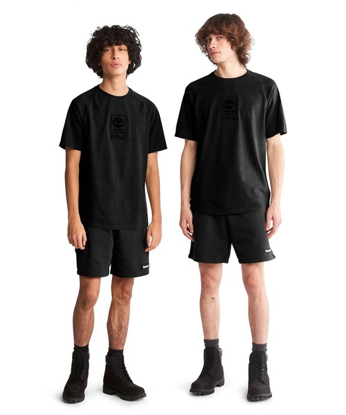 Timberland ブラックデニムショートパンツ Timberland 「Timberland」 ショートパンツ SMALL ブラック