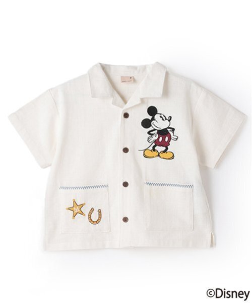 petit main ブラウス シャツ 「Disney」開衿半袖シャツ キッズ 子供服