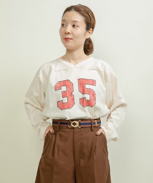CHILD WOMAN tシャツ オーガニックリサイクル フットボールロン