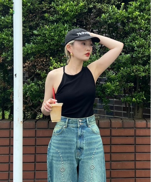 Ameri（アメリ） タンクトップ ノースリーブ MEDI DIMENSIONAL KNIT