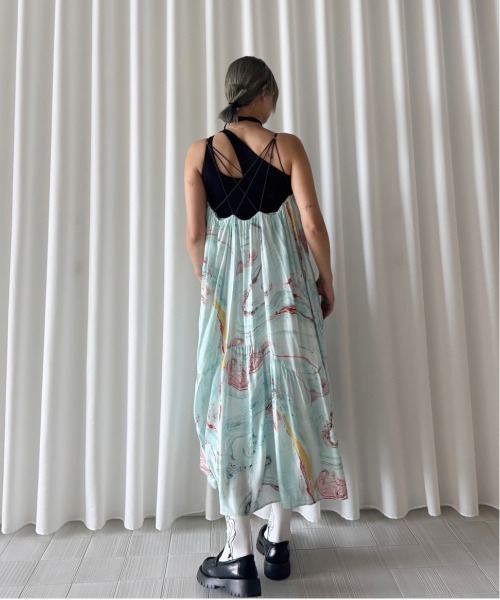 Ameri（アメリ） タンクトップ ノースリーブ MEDI DIMENSIONAL KNIT