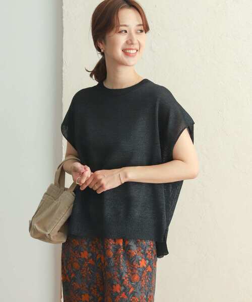 「URBAN RESEARCH DOORS」 半袖ニット MEDIUM ブラック レディース