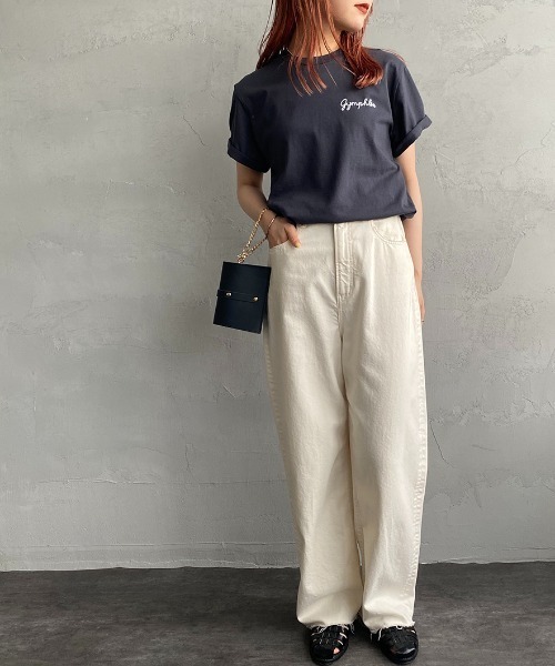 「GYMPHLEX」 半袖Tシャツ M ベージュ レディース
