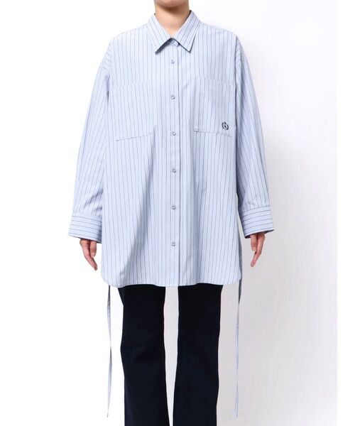 ブラウス シャツ ワンポイント エンブロイダリーボーイフレンドシャツ レディース_8