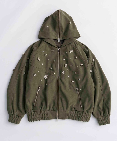 パーカー 「25AW PRE-ORDER」Vegan Leather Bijou Hoodie/ヴィーガンレザービジューパーカー「MAISON SPE MAISON SPECIAL パーカー 「25AW PRE-ORDER」Vegan Leather