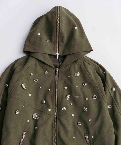 パーカー 「25AW PRE-ORDER」Vegan Leather Bijou Hoodie/ヴィーガンレザービジューパーカー「MAISON SPE MAISON SPECIAL パーカー 「25AW PRE-ORDER」Vegan Leather
