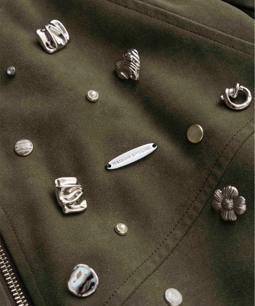 パーカー 「25AW PRE-ORDER」Vegan Leather Bijou Hoodie/ヴィーガンレザービジューパーカー「MAISON SPE MAISON SPECIAL パーカー 「25AW PRE-ORDER」Vegan Leather