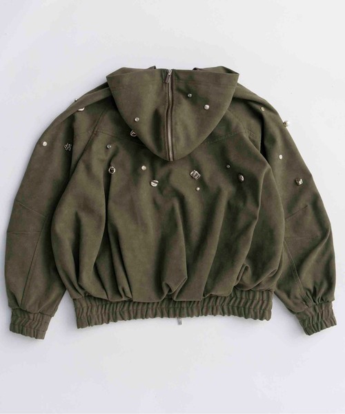 パーカー 「25AW PRE-ORDER」Vegan Leather Bijou Hoodie/ヴィーガンレザービジューパーカー「MAISON SPE MAISON SPECIAL パーカー 「25AW PRE-ORDER」Vegan Leather