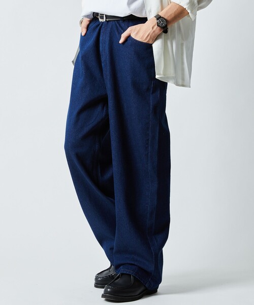 「FREAK'S STORE」 加工デニムパンツ MEDIUM ベージュ メンズ