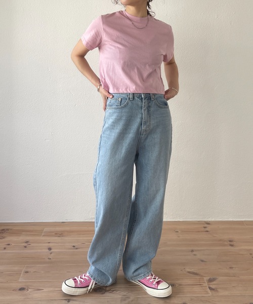 「wee9s」 半袖Tシャツ FREE ブラック レディース_画像4