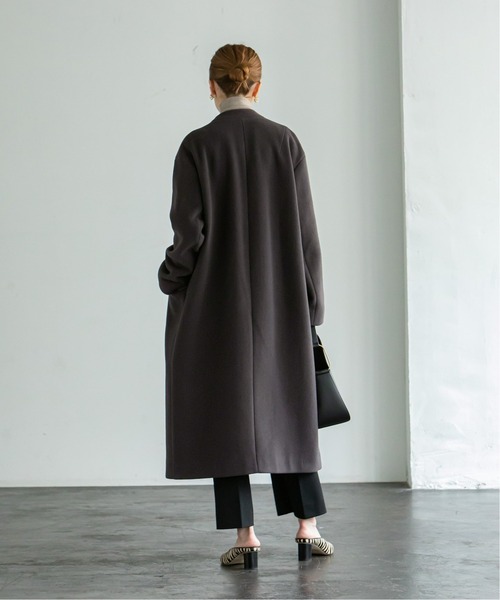 「NOBLE」 ノーカラーコート 38 グレー レディース_画像5