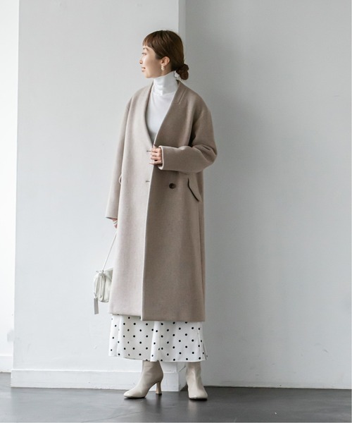 NOBLE（ノーブル） ノーカラーコート 38 グレー レディース : ZOZOTOWN