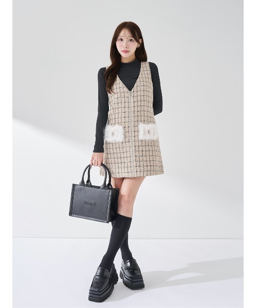 Darich トートバッグ ロゴショルダーレザーミニトートバッグ