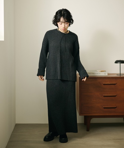 セットアップ wool wide lib knit set up /ウールワイドリブニット セットアップ wool wide lib knit set up /ウールワイドリブニット