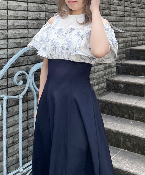 「abc une face」 ノースリーブワンピース FREE ブルー系その他 レディース_画像6