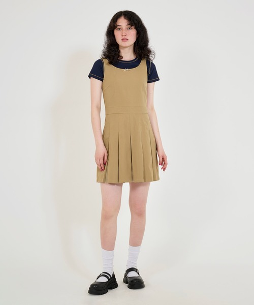 「TINA:JOJUN」 ノースリーブワンピース S ベージュ レディース_画像3