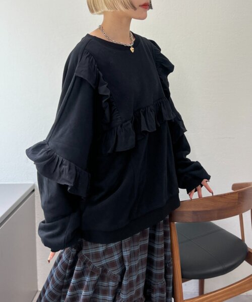 w closet tシャツ フリルBIGスウェット レディース : ZOZOTOWN Yahoo