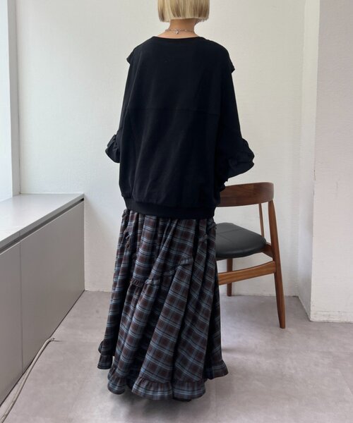 新品未使用【KEITA MARUYAMA 】トレーナー 袖ビックフリル【Ｓ】 Amoriregirl×kuromiコラボ】クロミ袖刺繍ラッフルスウェット Life