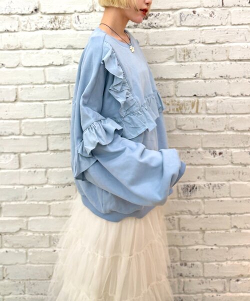 w closet（ダブルクローゼット） tシャツ フリルBIGスウェット