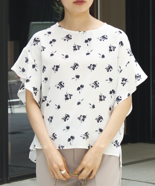 「INCEDE」 半袖シャツ 3L オフホワイト レディース_画像2