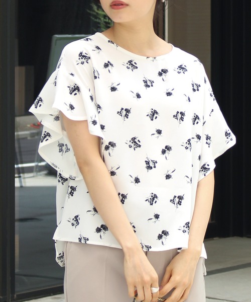 「INCEDE」 半袖シャツ 3L オフホワイト レディース_画像3