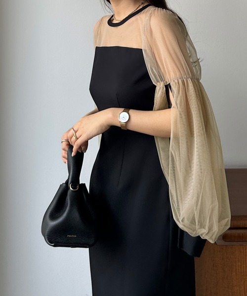 「Louere」 長袖ワンピース SMALL ライトベージュ レディース_画像5