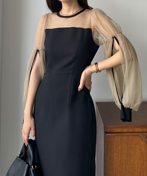 「Louere」 長袖ワンピース SMALL ライトベージュ レディース_画像6