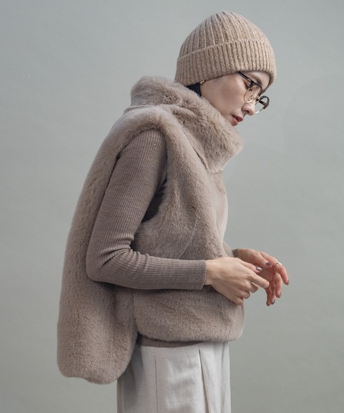 ベスト ジレ プルオーバーファーベスト レディース : ZOZOTOWN Yahoo