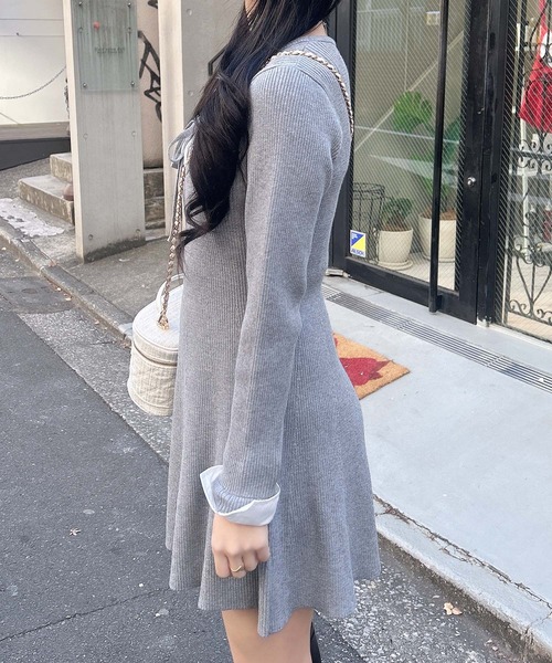 INGNI（イング） ワンピース シャツドッキングニットワンピース