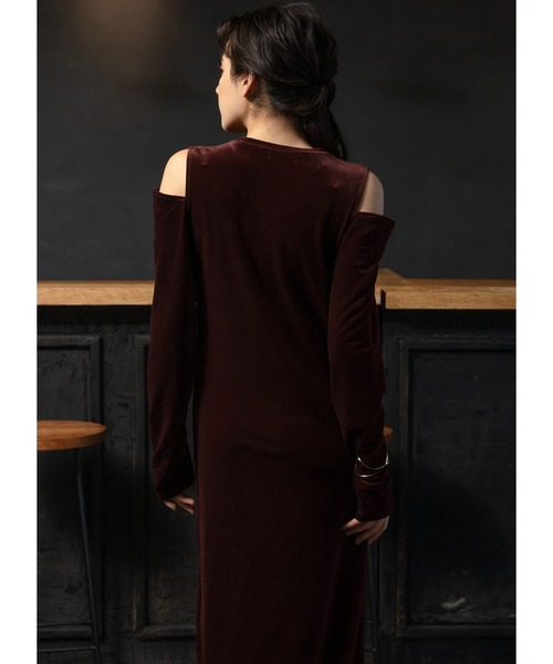 「Adoon plain」 長袖ワンピース MEDIUM ブラック レディース_画像2