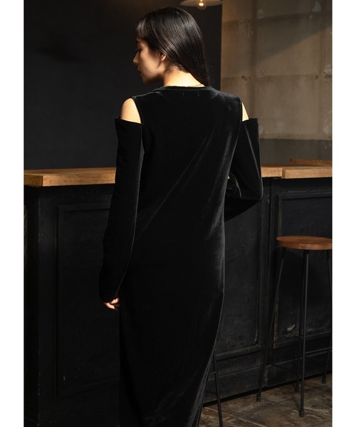 「Adoon plain」 長袖ワンピース MEDIUM ブラック レディース_画像8