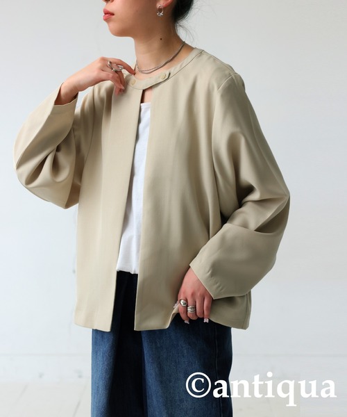 [antiqua] no color жакет P темно-синий женский 