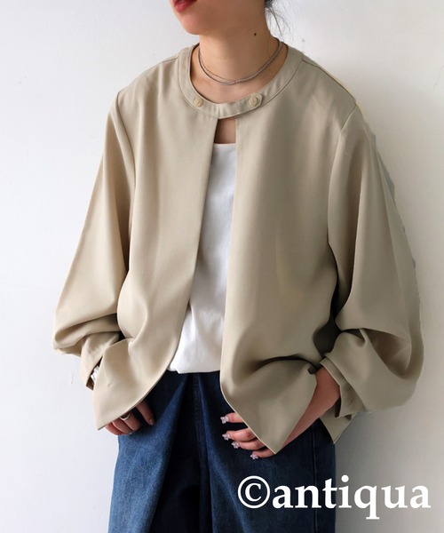 [antiqua] no color жакет P темно-синий женский 