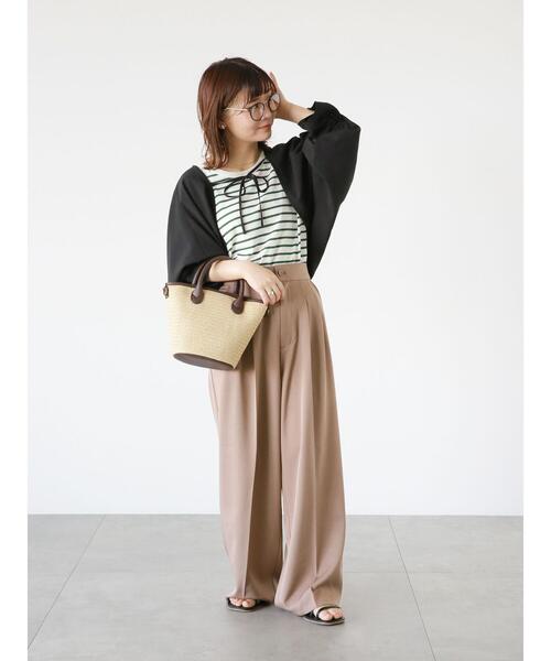 「ehka sopo」 スラックス F モカ レディース_画像3