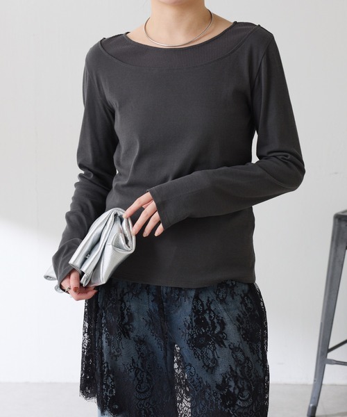 GALLARDAGALANTE レイヤードカットソー ガリャルダガランテ GALLARDAGALANTE レイヤードカットソー （brown