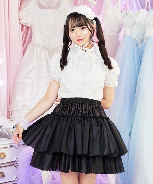 BODYLINE スカート 2段フリルのハードチュールパニエ : ZOZOTOWN Yahoo