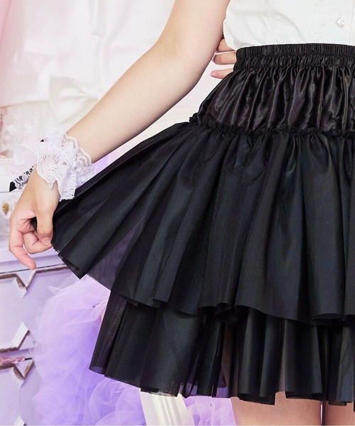 BODYLINE スカート 2段フリルのハードチュールパニエ : ZOZOTOWN Yahoo