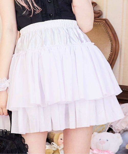 BODYLINE スカート 2段フリルのハードチュールパニエ : ZOZOTOWN Yahoo