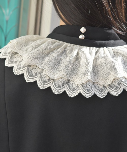 AO　レディース　BLK M axes femme（アクシーズ ファム） ブルゾン アウター レース襟ノー