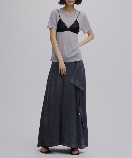 AMERI デニムスカート 26インチ Ameri（アメリ） デニムスカート TENCEL DENIM WRAP LIKE SKIRT