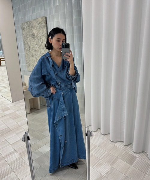Ameri（アメリ） デニムスカート TENCEL DENIM WRAP LIKE SKIRT