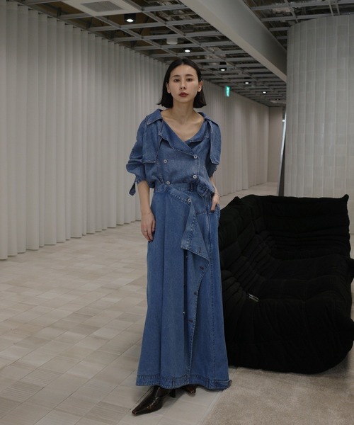 Ameri（アメリ） デニムスカート TENCEL DENIM WRAP LIKE SKIRT