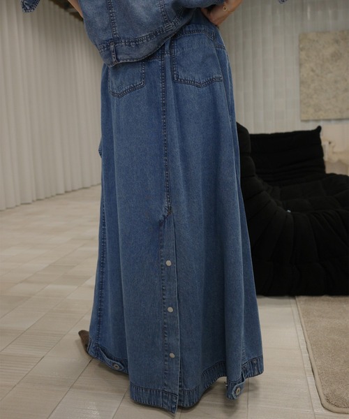 Ameri（アメリ） デニムスカート TENCEL DENIM WRAP LIKE SKIRT