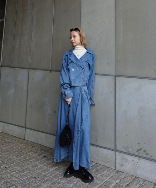 AMERI デニムスカート 26インチ Ameri（アメリ） デニムスカート TENCEL DENIM WRAP LIKE SKIRT