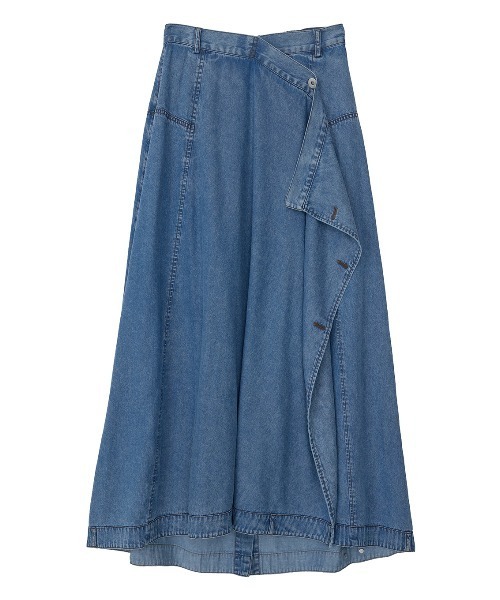 AMERI デニムスカート 26インチ Ameri（アメリ） デニムスカート TENCEL DENIM WRAP LIKE SKIRT