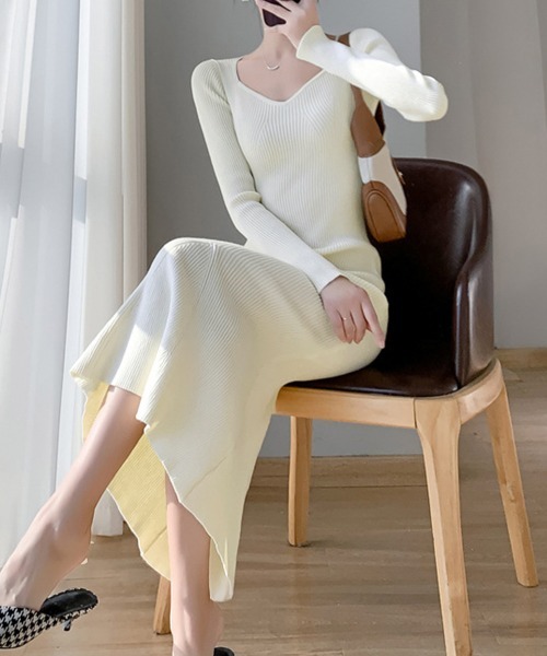 「Miniministore」 ニットワンピース フリー アイボリー レディース_画像9