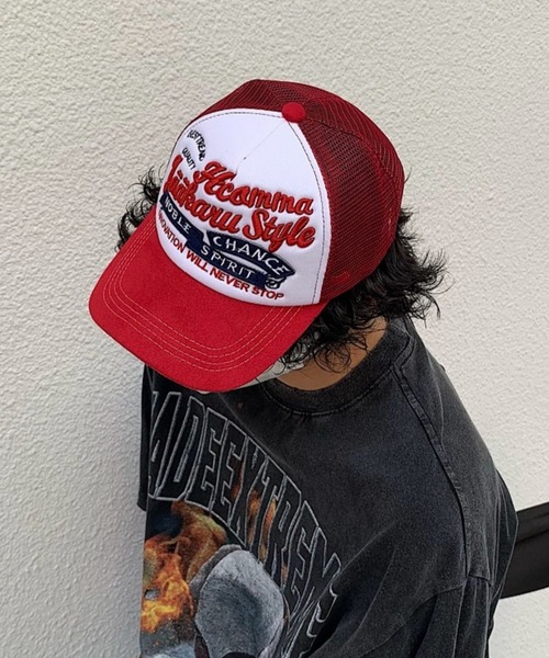 B.R.U キャップ 帽子 ヴィンテージライク グラフィックロゴ メッシュ