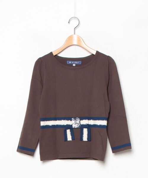 M'S GRACY - エムズグレイシー 七分袖セーター 38 M - M'S GRACY（エムズグレイシー） 7分袖ニット 38 ブラウン レディース